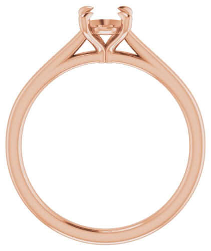 Sužadėtuvių Žiedas „Solitaire“ 585 Rožinis Aukso Oval 7mm x 5mm (2)