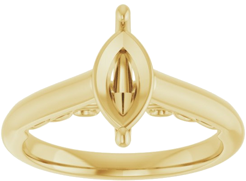 Sužadėtuvių Žiedas „Sculptural“ 14k yellow gold Marquise 10mm x 5mm (3)