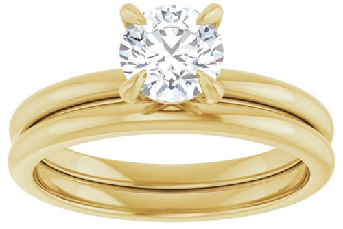 Sužadėtuvių Žiedas „Solitaire“ 10k yellow gold Round 5.8mm (8)