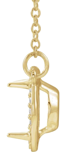 14K Yellow 9x7 mm Oval .04 CTW Natural Diamond Semi-Set 16 1 2  Necklace (2)