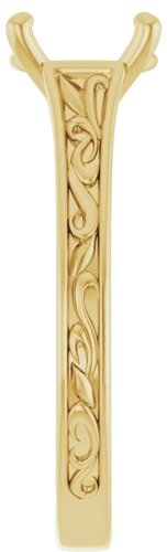 Sužadėtuvių Žiedas „Solitaire Scroll“ 14k yellow gold Round 8.2mm (4)