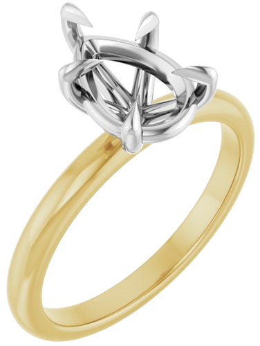 Sužadėtuvių Žiedas „Claw-Prong“ 14k yellow/white gold Pear 10mm x 7mm (1)