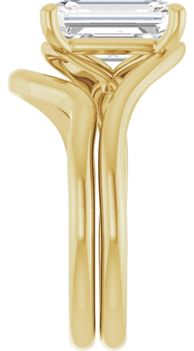 Sužadėtuvių Žiedas „Bypass“ 10k yellow gold Emerald 10mm x 7mm (9)