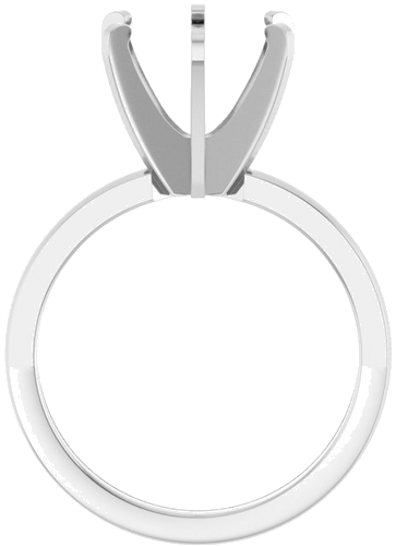 14K White 9.1-9.6 mm Round Solitaire Engagement Ring Mounting (2)