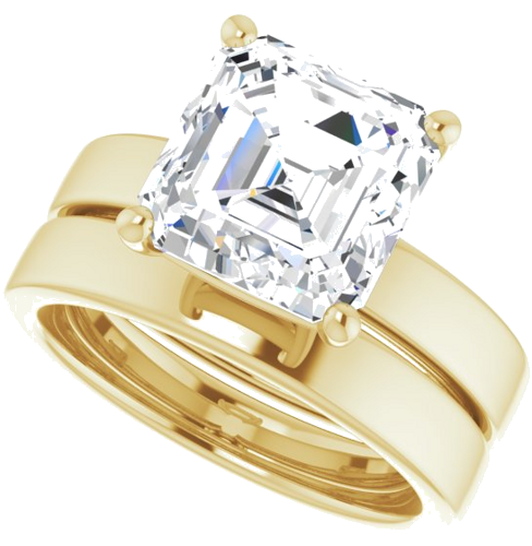 Sužadėtuvių Žiedas „Solitaire“ 14k yellow gold Asscher 9mm (10)
