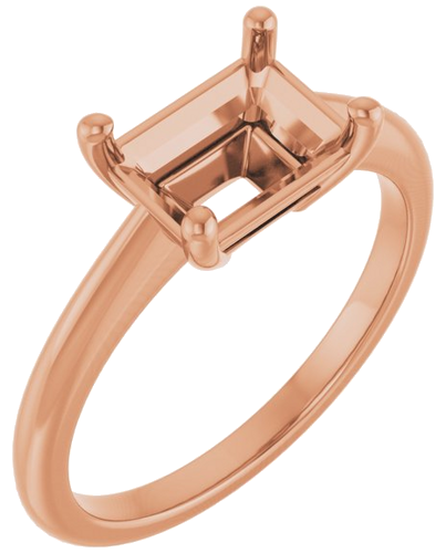 Sužadėtuvių Žiedas „Solitaire“ 14k rose gold Emerald 8mm x 6mm (1)