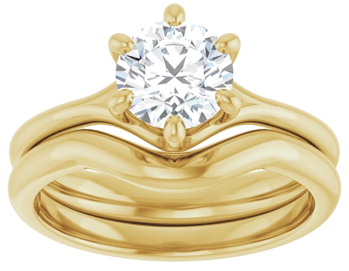 14K Yellow 6.5 mm Round Engagement Ring Mounting (8)