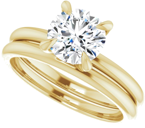 14K Yellow  7 mm Round Solitaire Engagement Ring Mounting (10)