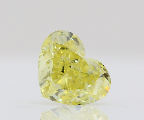 0.62 carat Fancy Intense Greenish Yellow-SI1 Natūralus Heart Deimantas (1)