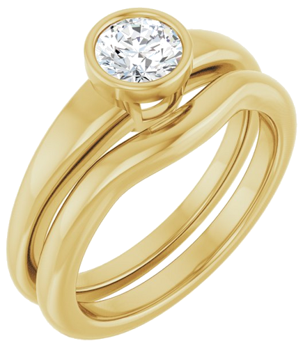 Sužadėtuvių Žiedas „Bezel-Set Solitaire“ 10k yellow gold Round 5.2mm (6)
