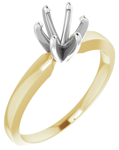 Sužadėtuvių Žiedas „Solitaire“ 585 Baltojo Ir Geltonojo Aukso Round 5.7mm x 6mm (1)