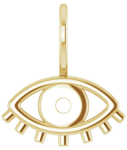 Pakabukas „Accented Evil Eye Charm“ 585 Geltonojo Aukso Round 1.7mm (1)