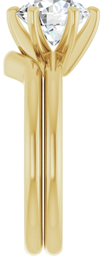 Sužadėtuvių Žiedas „Solitaire“ 585 Geltonojo Aukso Round 8mm (9)