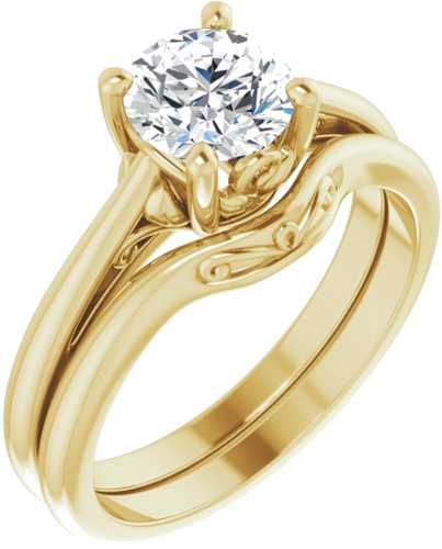 Sužadėtuvių Žiedas „Solitaire“ 14k yellow gold Round 6.5mm (6)