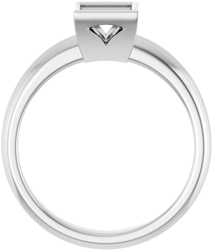 Sužadėtuvių Žiedas „Bezel-Set Solitaire“ 14k white gold Square 5mm (2)