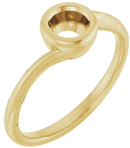 Sužadėtuvių Žiedas „Bezel-Set Solitaire“ 14k yellow gold Round 5.8mm (1)