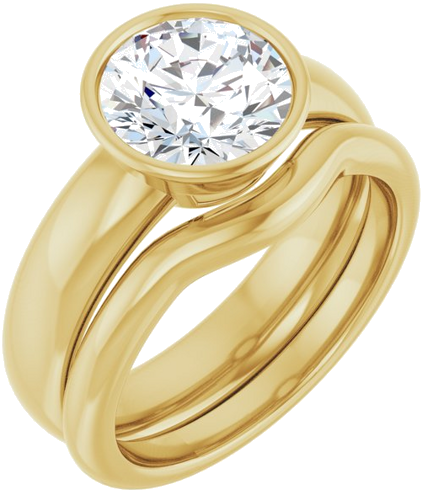 14K Yellow 8.2 mm Round Engagement Ring Mounting (6)