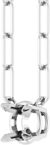 Sterling Silver 6 mm Round 4-Prong Claw 18  Necklace Mounting (2)