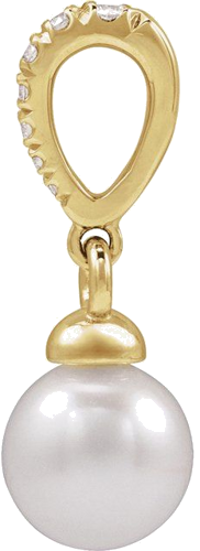 Pakabukas „Accented Pearl“ 14k yellow gold Pearl 6mm (5)