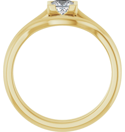 Sužadėtuvių Žiedas „Half Bezel Solitaire“ 585 Geltonojo Aukso Square 4mm (7)