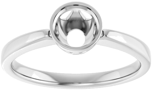 Sužadėtuvių Žiedas „Bezel-Set Solitaire“ 14k white gold Round 5.8mm (3)