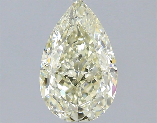 1.54 carat Fancy Light Greenish Yellow-SI1 Natūralus Pear Deimantas (1)