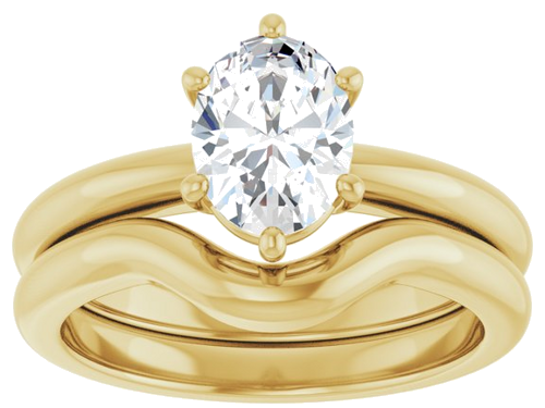 Sužadėtuvių Žiedas 14k yellow gold Oval 8mm x 6mm (8)