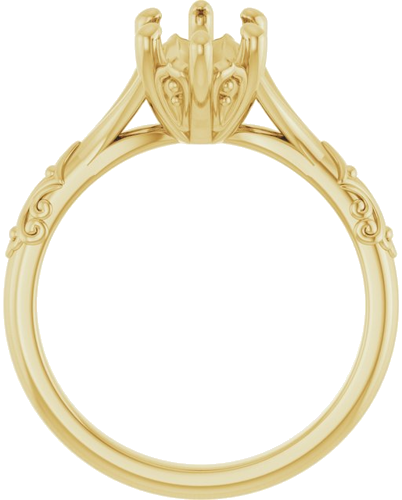 Sužadėtuvių Žiedas „Solitaire Sculptural“ 10k yellow gold Marquise 12mm x 6mm (2)