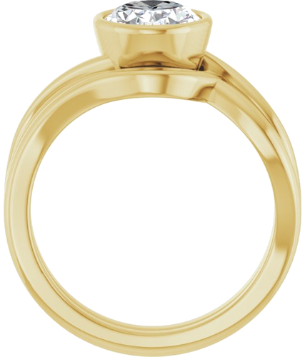 Sužadėtuvių Žiedas „Bezel-Set“ 14k yellow gold Oval 9mm x 7mm (7)