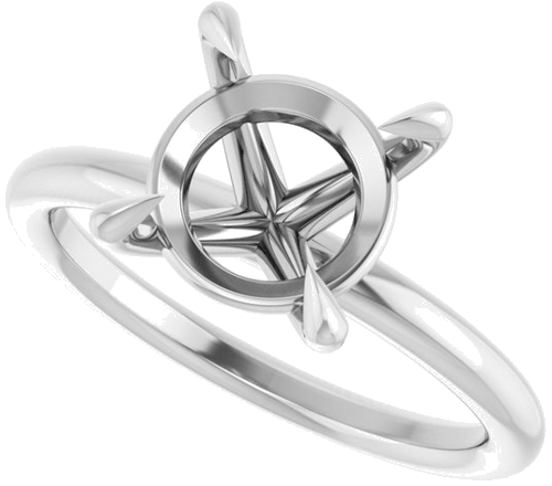 Sužadėtuvių Žiedas „Claw-Prong Solitaire“ 14k white gold Round 9.4mm (5)