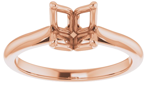 14K Rose  7 mm Round Solitaire Engagement Ring Mounting (3)