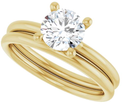 Sužadėtuvių Žiedas „Solitaire“ 14k yellow gold Round 6.5mm (10)