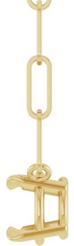 14K Yellow 6 mm Round 4-Prong Claw 18  Necklace Mounting (3)