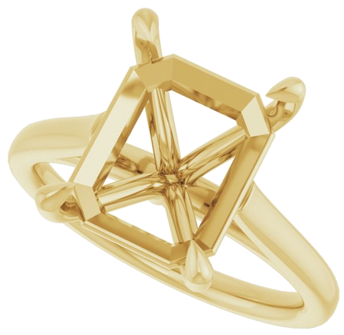 Sužadėtuvių Žiedas „Claw-Pong“ 14k yellow gold Emerald 11mm x 9mm (5)