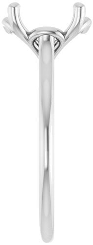 14K White  10x8 mm Oval Solitaire Engagement Ring Mounting (4)