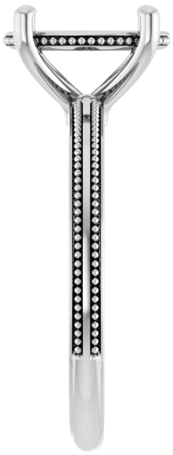 Sužadėtuvių Žiedas „Solitaire Milgrain“ 14k white gold Oval 10mm x 8mm (4)