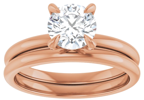 14K Rose  6.5 mm Round Solitaire Engagement Ring Mounting (8)