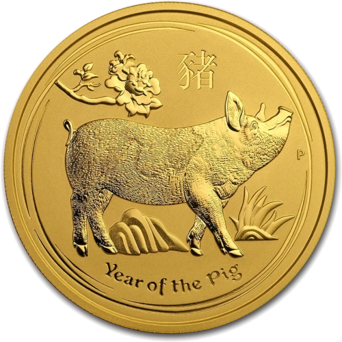 2 oz Год Свиньи (Lunar II) 2019 Австралия золотая монета (1)