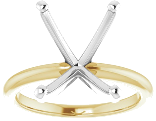 14K Yellow   White  12x10 mm Emerald Solitaire Engagement Ring Mounting (3)