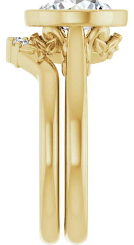 Sužadėtuvių Žiedas „Bezel-Set“ 14k yellow gold Round 9mm (9)