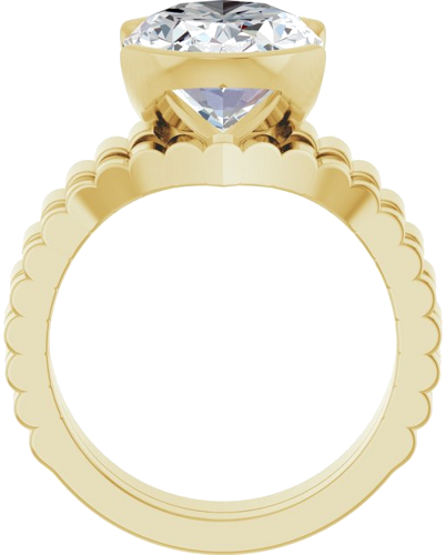 Sužadėtuvių Žiedas „Half-Bezel Solitaire“ 14k yellow gold Oval 14mm x 10mm (7)