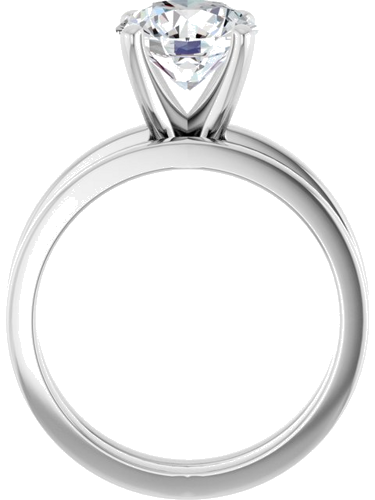 Sužadėtuvių Žiedas „Solitaire“ 585 Baltojo Aukso Round 8.2mm (7)