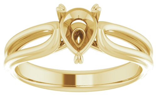 14K Yellow 7x5 mm Pear Engagement Ring Mounting (3)