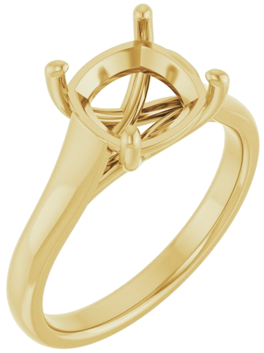Sužadėtuvių Žiedas „Solitaire“ 14k yellow gold Cushion 8mm (1)
