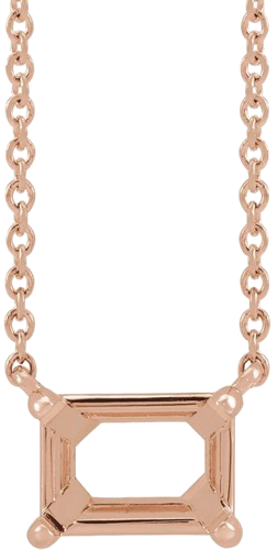 Pakabukas „Emerald Claw-Prong“ 585 Rožinis Aukso Emerald 7mm x 5mm (1)