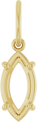 Pakabukas „Solitaire Charm“ 14k yellow gold Marquise 10mm x 5mm (1)