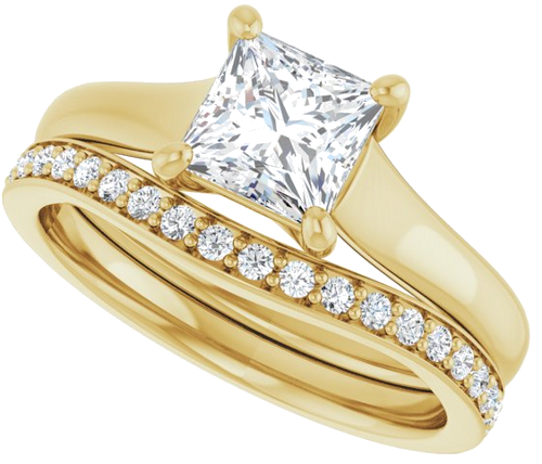 14K Yellow 5.5 mm Square Solitaire Engagement Ring Mounting (10)