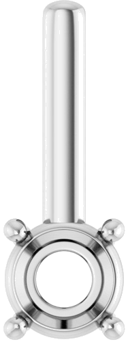 Pakabukas „Solitaire Bar“ 950 Platinos Round 6mm (1)
