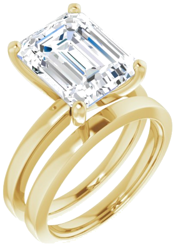 Sužadėtuvių Žiedas „Solitaire“ 14k yellow gold Emerald 11mm x 9mm (6)