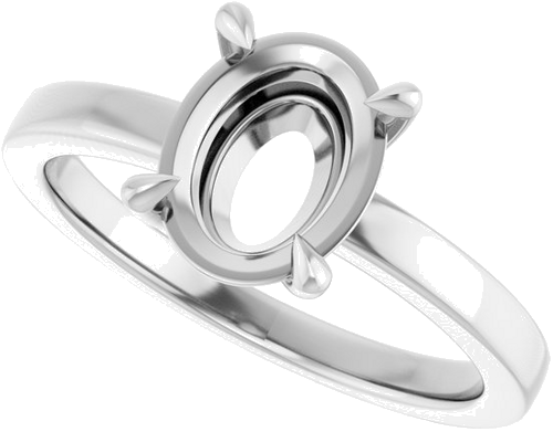 Sužadėtuvių Žiedas „Claw-Prong Solitaire“ 14k white gold Oval 9mm x 7mm (5)